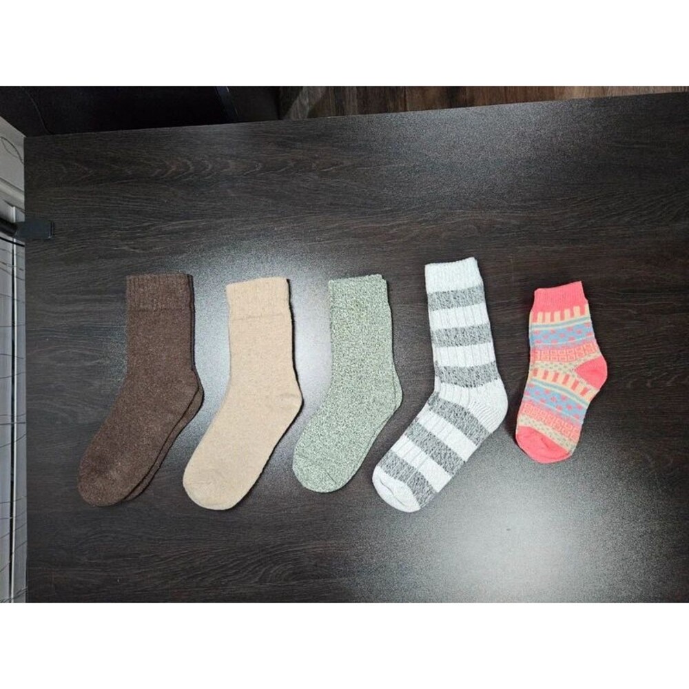 Wool Blend Cozy Crew Socks 5 Pairs